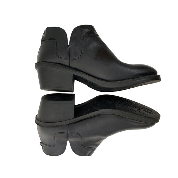 Rare VTG Fly London Womens Black Leather Ankle Boots Rear Zipper US 9 EUC 7915 - Picture 5 of 10